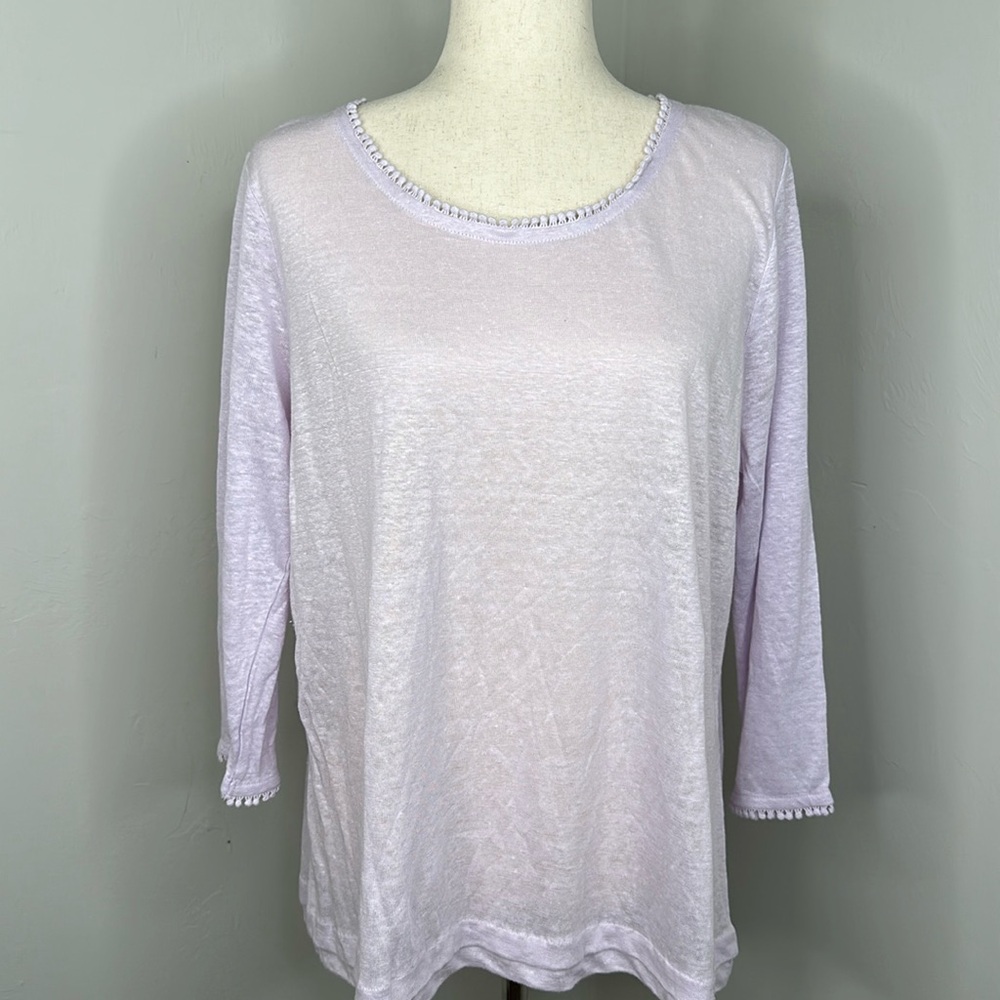 J.Jill Lavender Linen Blouse NWT
